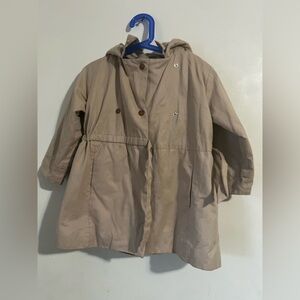 Zara Kids Beige Hooded Raincoat